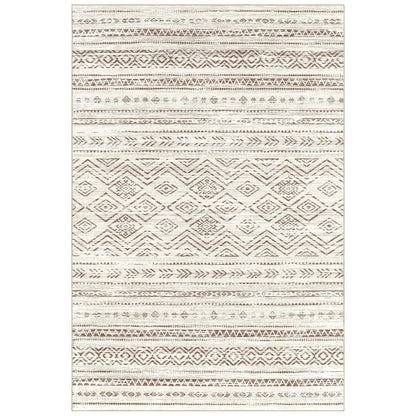 Tortania Area Rug Living Room Rugs - 5x7 Washable Large Soft Neutral Boho Moroccan Bohemian Farmhouse Rug Indoor Floor Carpet for Bedroom Under Dining Table Home Office Decor - Cream Brown