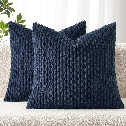 MIULEE Decorative Throw Pillow Covers 18x18 Sage Green Textured Corduroy