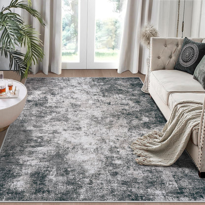 8x10 Area Rugs for Living Room Bedroom Dining Room Washable Blue Grey