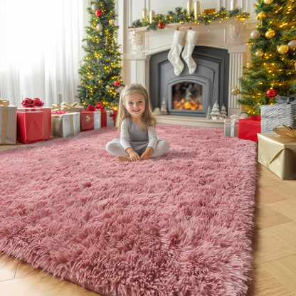 Amdrebio Grass Green Fluffy Area Rug 4x6 for Bedroom Classroom Living Room