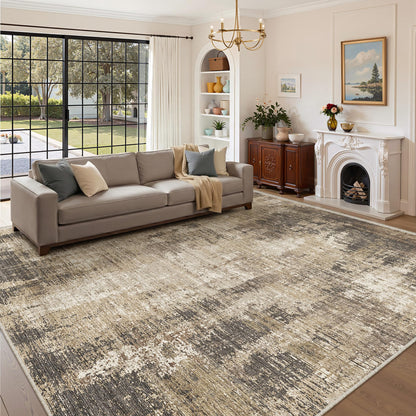 Valenrug Washable Rugs 5x7, Non Slip Large Area Rugs for Living Room, Beige
