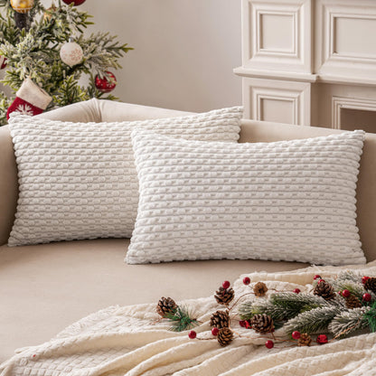 MIULEE Decorative Throw Pillow Covers 18x18 Sage Green Textured Corduroy