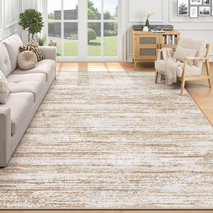 Area Rug 8x10 Living Room Rugs: Washable Modern Rug Large Non-Slip Soft Rugs Stain Resistant Printed Rug Indoor Carpet for Bedroom Kitchen Dining Room Nursery Playroom Home(Beige, 8'x10')