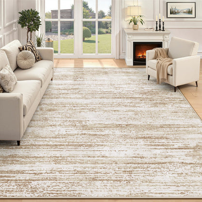 Area Rug 8x10 Living Room Rugs: Washable Modern Rug Large Non-Slip Soft Rugs Stain Resistant Printed Rug Indoor Carpet for Bedroom Kitchen Dining Room Nursery Playroom Home(Beige, 8'x10')