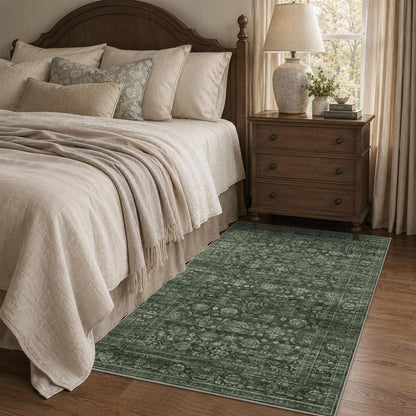 JOOJA 6x9 Brown Vintage Boho Washable Area Rug, Soft Low Pile Floor Carpet