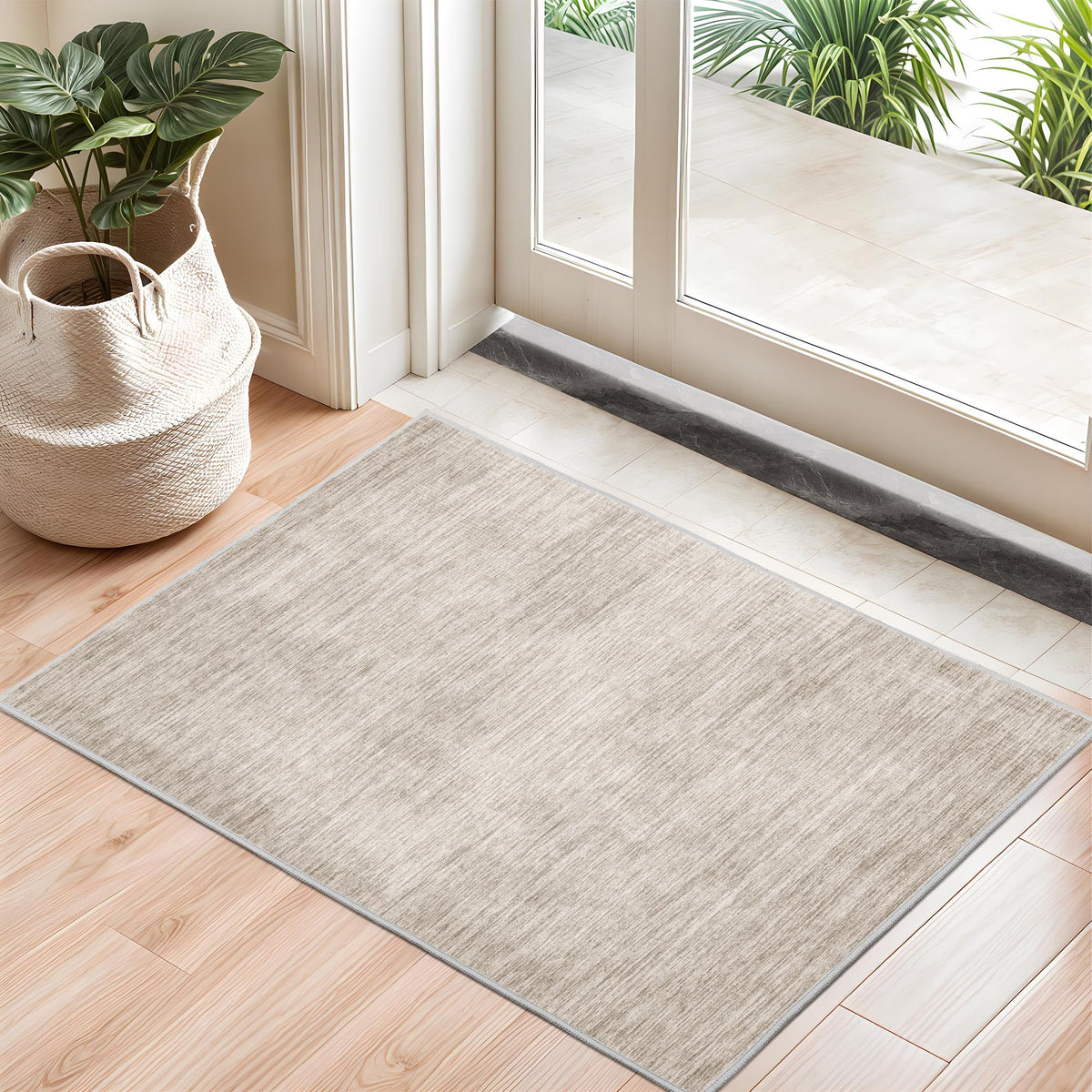 Valenrug Washable Rugs 5x7, Non Slip Large Area Rugs for Living Room, Beige