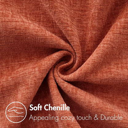 MIULEE Soft Chenille Fall Throw Pillow Covers Burnt Orange 18x18 Pack of 2