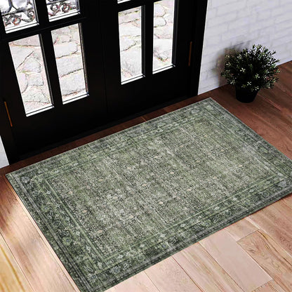 CHAMPLANT 6'x9' Washable Vintage Area Rug Boho Chic Medallion Distressed Design Non-Shedding Easy Care Ideal for High Traffic Areas in Living Room Bedroom Kitchen Office Large Carpet