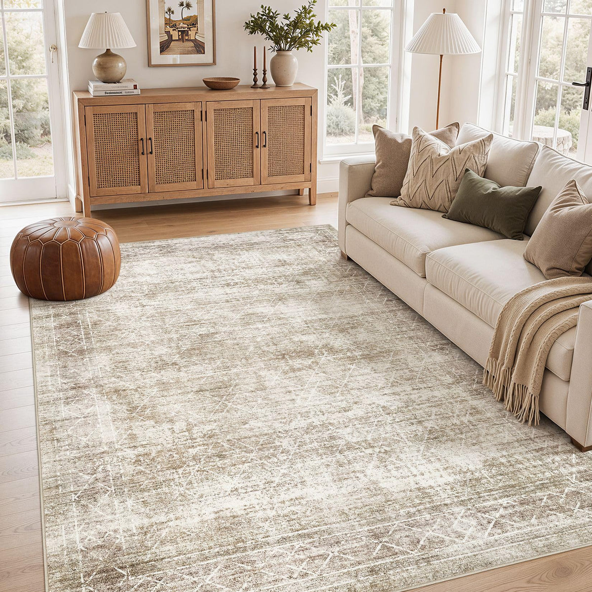 cotiled Boho 5x7 Area Rugs for Living Room: Soft Moroccan Washable Rug