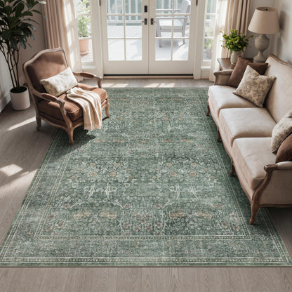 JOLLYVOGUE 5x7 Area Rugs for Living Room, Washable Rug, Beige