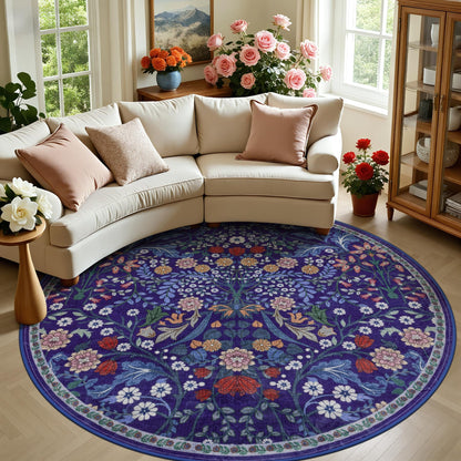 PLHXFR Area Rug Living Room: 5x7 Floral Washable Boho Carpet Dark Green
