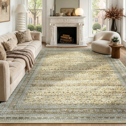 8x10 Area Rugs for Living Room Green Washable Non-Slip Large Carpet