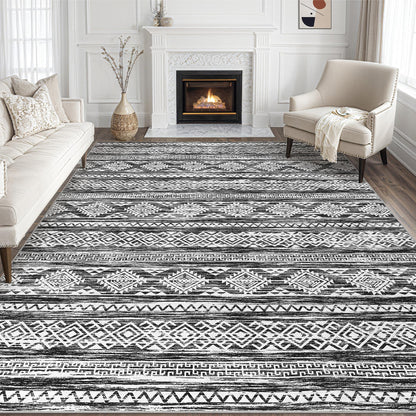 Tortania Area Rug Living Room Rugs - 5x7 Washable Large Soft Neutral Boho Moroccan Bohemian Farmhouse Rug Indoor Floor Carpet for Bedroom Under Dining Table Home Office Decor - Cream Brown