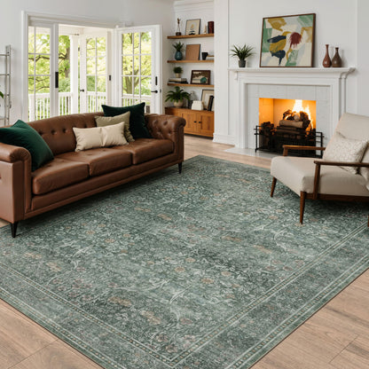 JOLLYVOGUE 5x7 Area Rugs for Living Room, Washable Rug, Beige