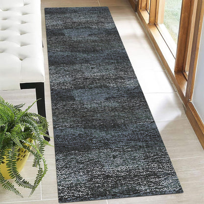 RUGSURE Washable Area Rugs - Perfect for Living Room, Bedroom, Kids Room, Nursery - Stain & Water Resistant Non-Slip, Pet & Child Friendly, Vintage Tribal Area Rugs (Green, 5' x 7')