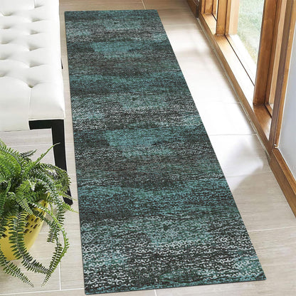 RUGSURE Washable Area Rugs - Perfect for Living Room, Bedroom, Kids Room, Nursery - Stain & Water Resistant Non-Slip, Pet & Child Friendly, Vintage Tribal Area Rugs (Green, 5' x 7')